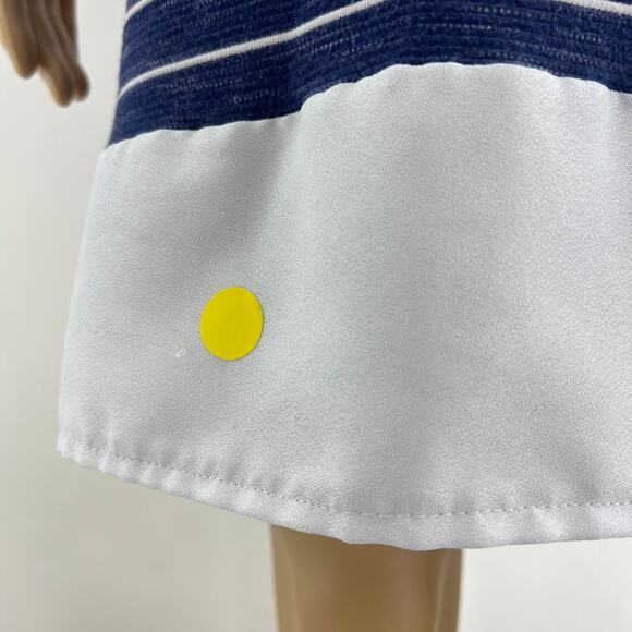 Merona LARGE Blue White Striped Short Sleeve Column Shift T-Shirt Mini Dress - Picture 5 of 7